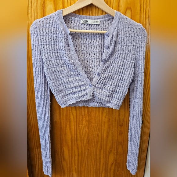 Crop Cardigan purple size S - Picture 1 of 2
